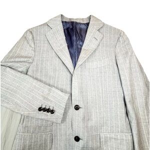 Suitsupply EThomas La Spalla Blazer Men’s 38 Gray Pinstriped Wool